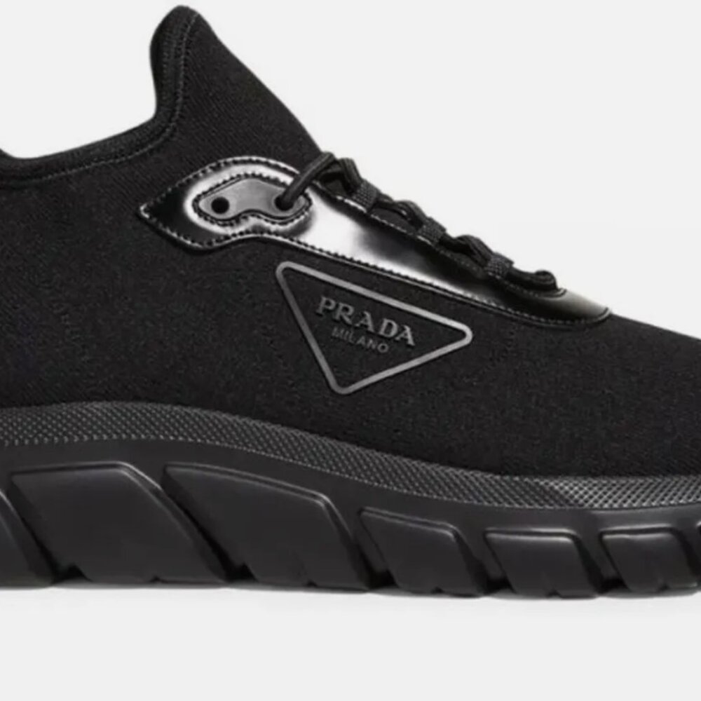Prada Men's Allacciate Rush Triangle Logo Knit Sneakers - US10 - Picture 2 of 11